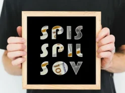 Pengegaveramme, Spis Spil Sov, 20x20 cm