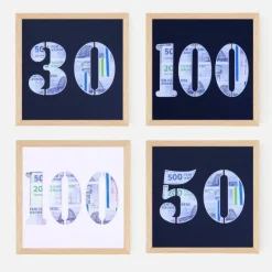 Pengegaveramme "Vælg selv år, farve og ramme"