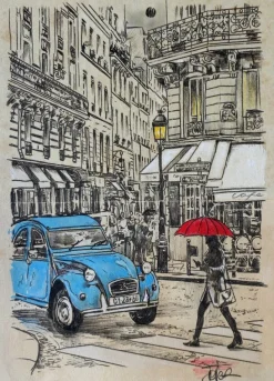 Plakat, Blue Citroën, Loui Jover Art