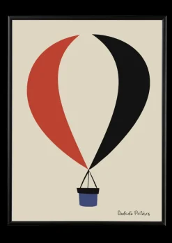 Plakat, Luftballon, Rød og blå