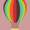 Plakat, Luftballon, Regnbuefarver