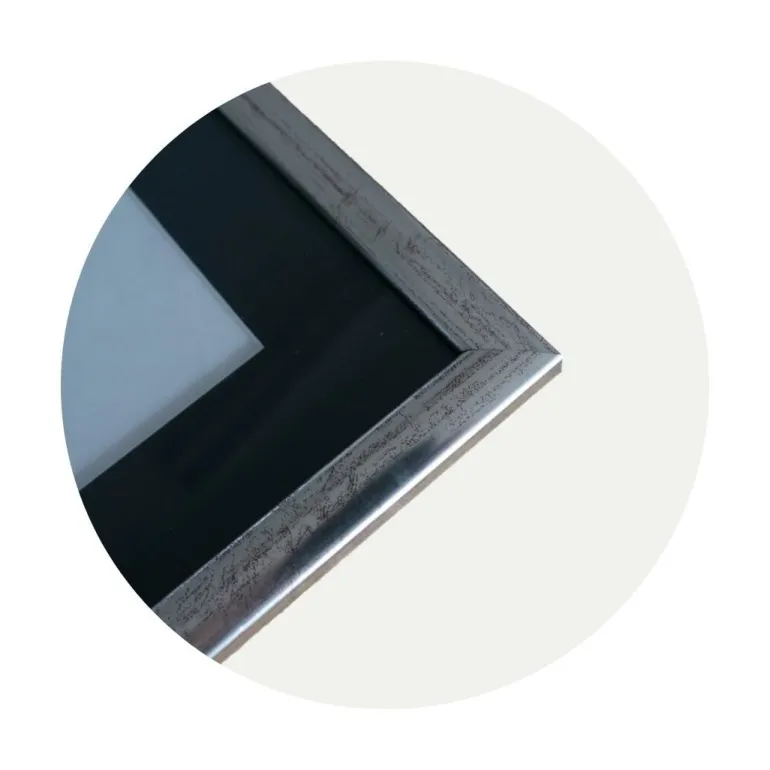 Sølvnistret ramme med sort passepartout - 17x39