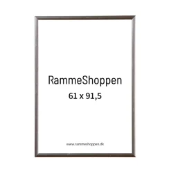 Sølvramme, aluminium, blank, smal, 61 x 91,5 cm, Type 9013