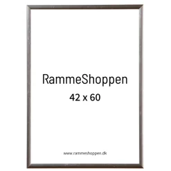 Sølvramme, aluminium, blank, smal, Type 9013