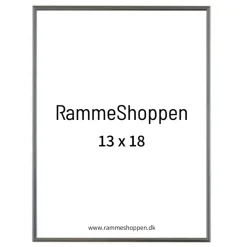 Sølvramme, aluminium, blank, smal, Type 9013