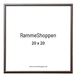 Sølvramme, aluminium, blank, smal, 20 x 20 cm, Type 9013