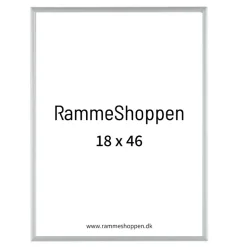 Sølvramme, mat, aluminium, smal, 18 x 46 cm, Type 670
