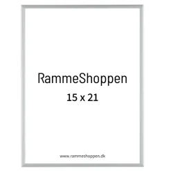 Sølvramme, mat, aluminium, smal, 15 x 21 cm, A5, Type 670