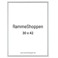 Sølvramme, mat, aluminium, smal, 30 x 42 cm, A3, Type 670