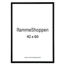 Sort aluramme, blank, smal, Type 9017