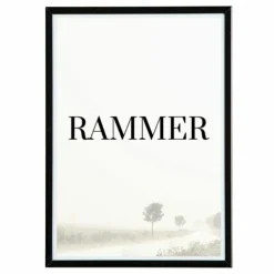 Sort aluramme, blank, smal, Type 9017