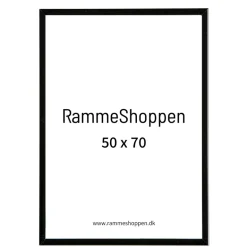 Sort aluramme, blank, smal, Type 9017