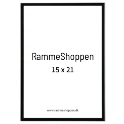 Sort aluramme, blank, smal, Type 9017