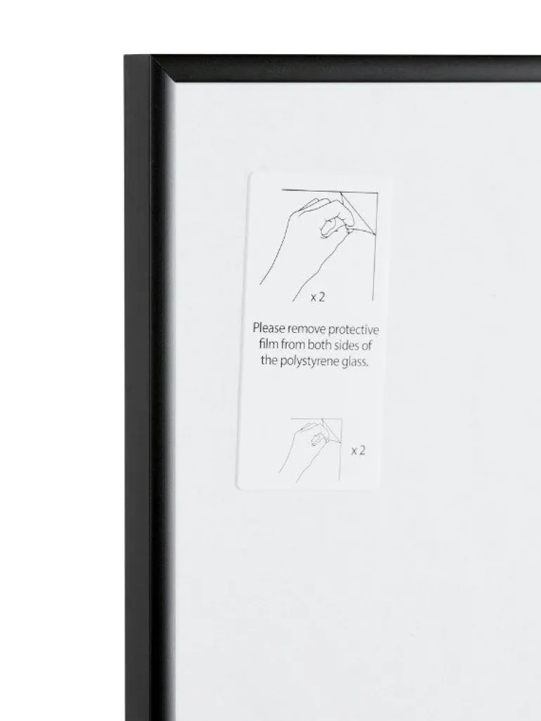 Sort aluramme, mat, smal - 9 x 13 cm - Type 672