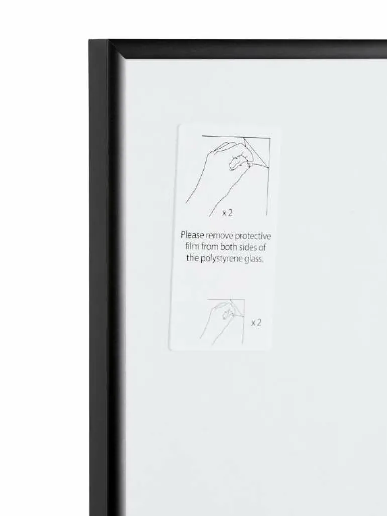 Sort aluramme, mat, smal - 9 x 13 cm - Type 672