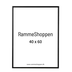 Sort aluramme, mat, smal - Type 672