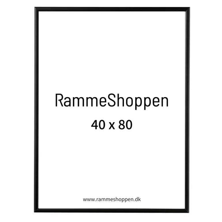 Sort aluramme, mat, smal - Type 672