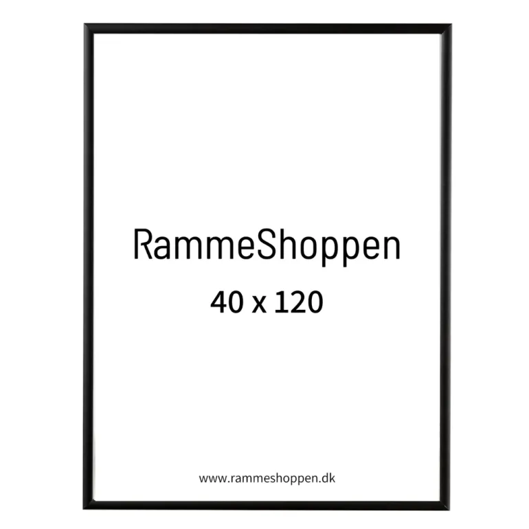 Sort aluramme, mat, smal - Type 672