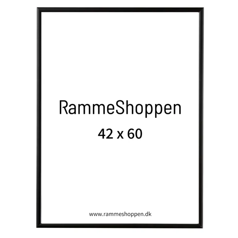 Sort aluramme, mat, smal - Type 672