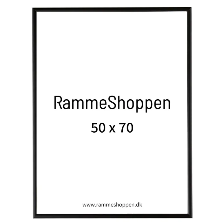 Sort aluramme, mat, smal - Type 672