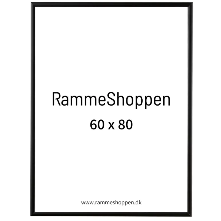 Sort aluramme, mat, smal - Type 672