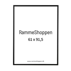 Sort aluramme, mat, smal - Type 672