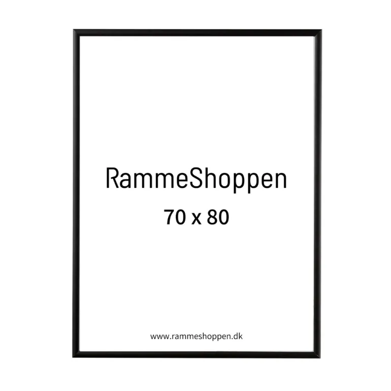 Sort aluramme, mat, smal - Type 672