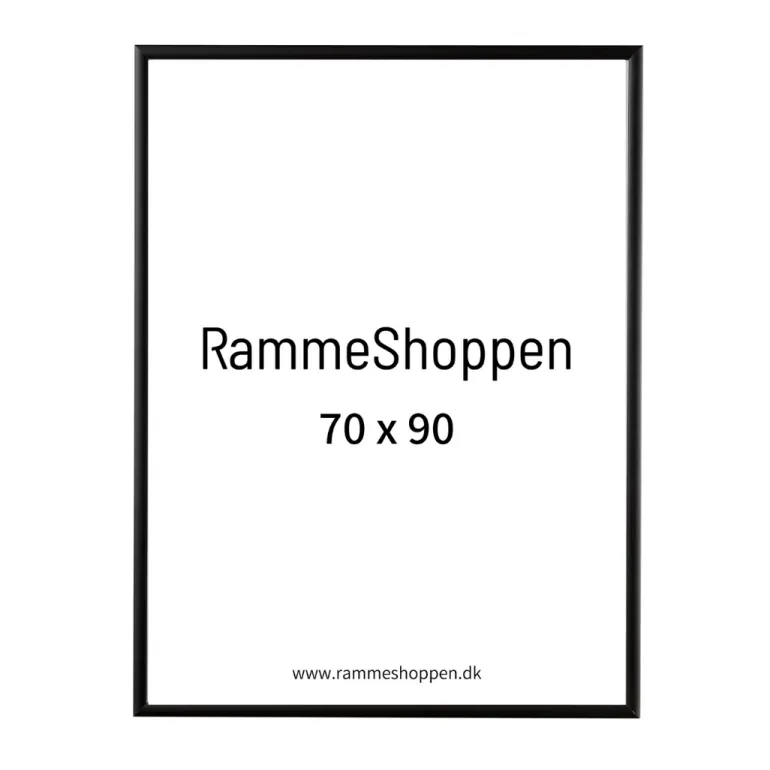 Sort aluramme, mat, smal - Type 672