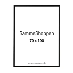 Sort aluramme, mat, smal - Type 672