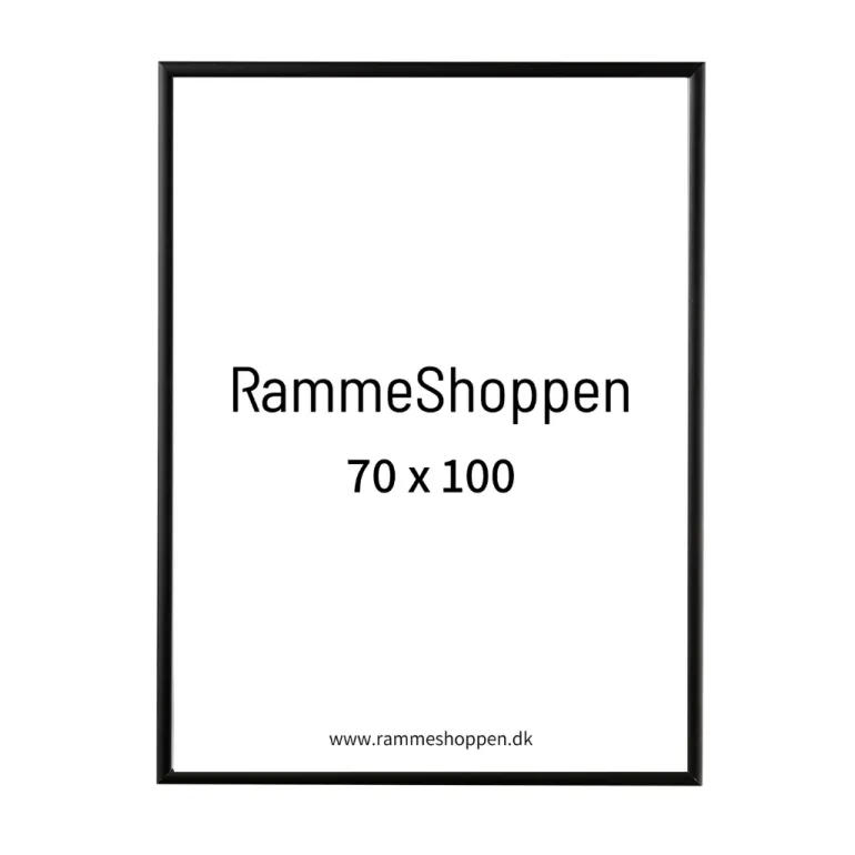 Sort aluramme, mat, smal - Type 672