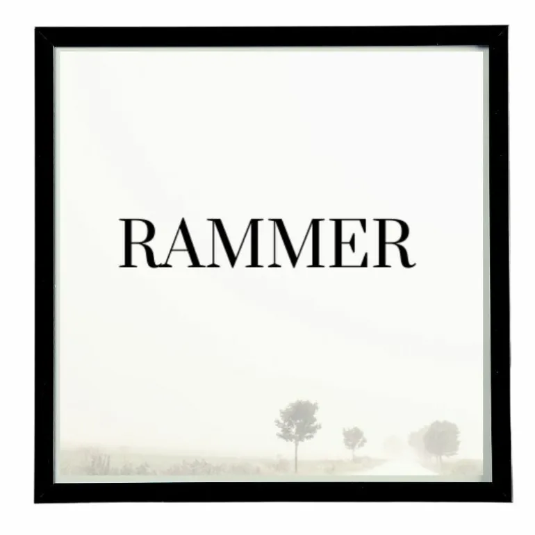 Sort aluramme, mat, smal - Type 672