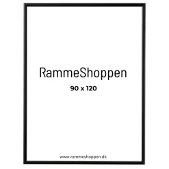 Sort aluramme, mat, smal - Type 672