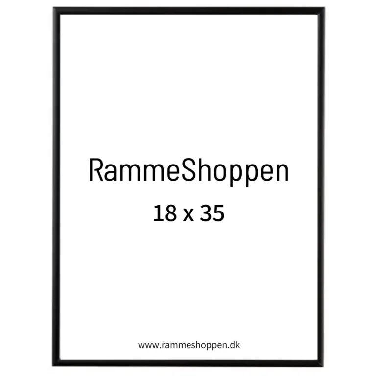 Sort aluramme, mat, smal - Type 672