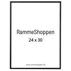 Sort aluramme, mat, smal - Type 672