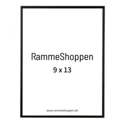 Sort aluramme, mat, smal - Type 672