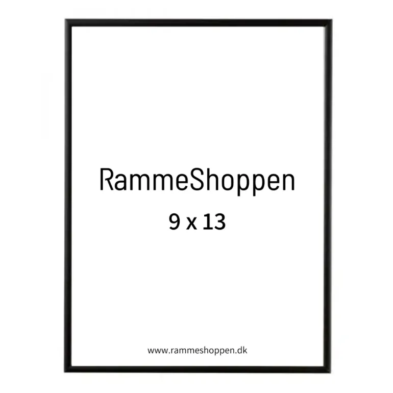 Sort aluramme, mat, smal - Type 672