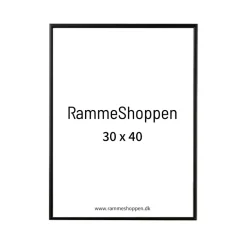 Sort aluramme, mat, smal - Type 672