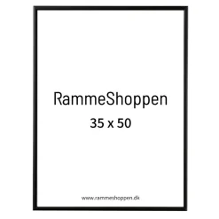 Sort aluramme, mat, smal - Type 672