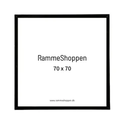 Sort aluramme, mat, smal, 70 x 70 cm, Type 672