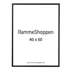 Sort aluramme, mat, smal, 40 x 50 cm, Type 672