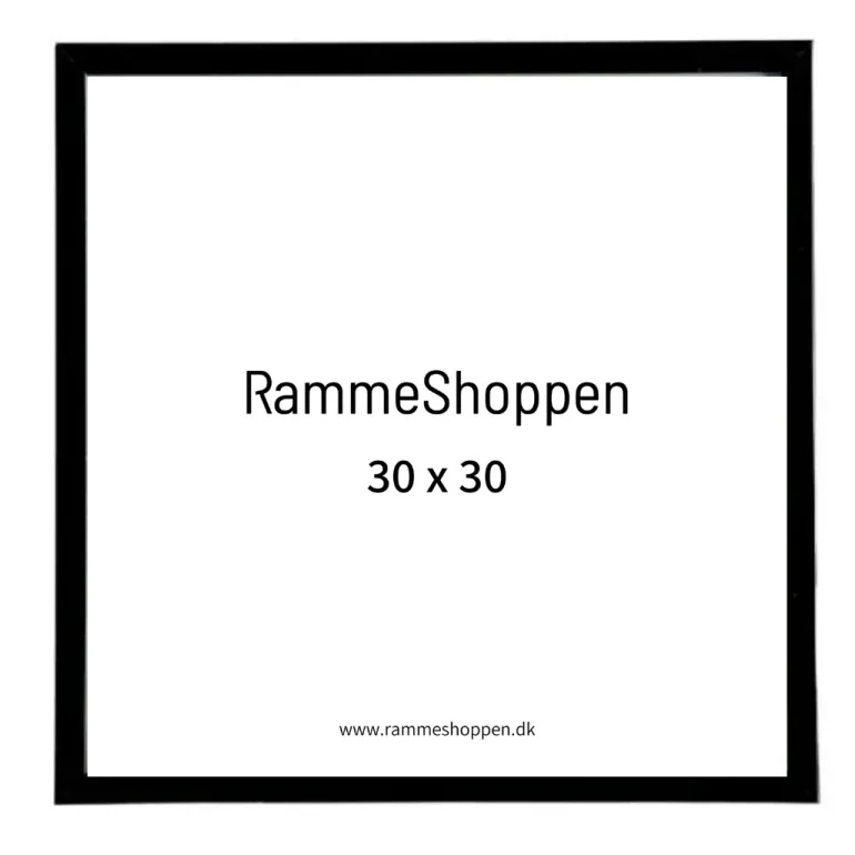 Sort aluramme, mat, smal, 30 x 30 cm, Type 672