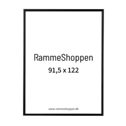 Sort aluramme, mat, smal, 91,5 x 122 cm, Type 672