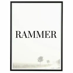 Sort aluramme, mat, smal, 91,5 x 122 cm, Type 672