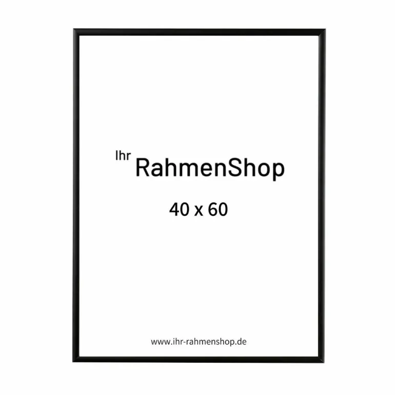 Sort aluramme, mat, smal, 40 x 60 cm, Type 672