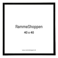 Sort aluramme, mat, smal, 40 x 40 cm, Type 672