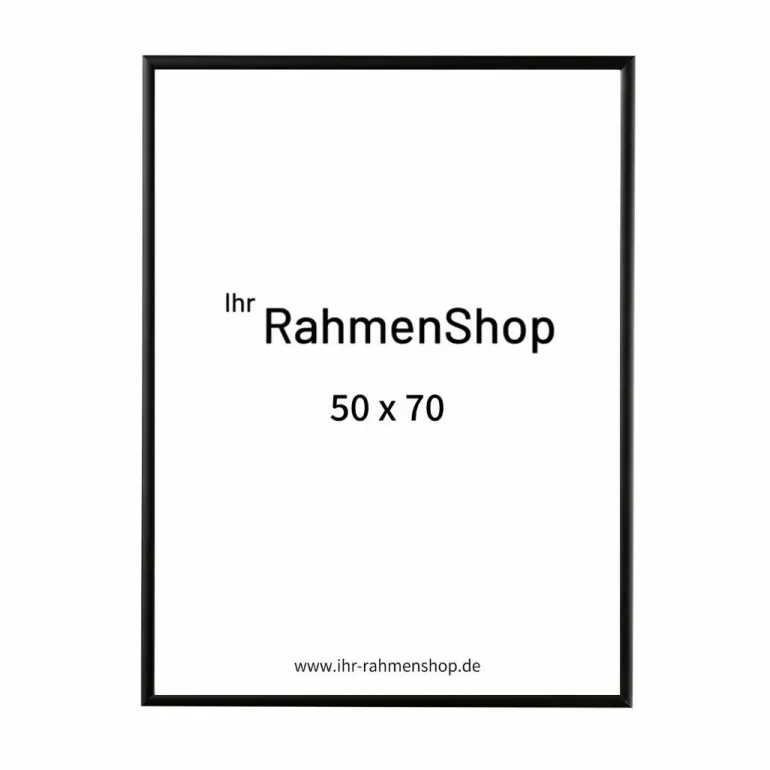 Sort aluramme, mat, smal, 50 x 70 cm, Type 672