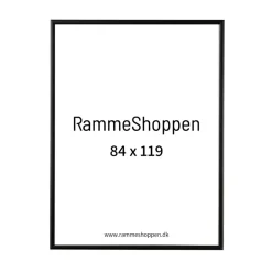 Sort aluramme, mat, smal, 84 x 119 m, A0, Type 672