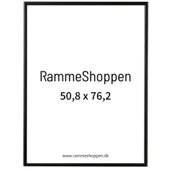 Sort aluramme, mat, smal, 50 x 75 cm til 50,8 x 76,2 cm indhold, Type 672