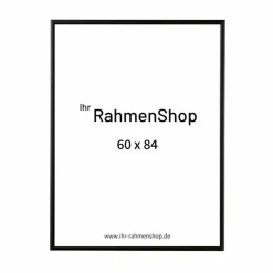 Sort aluramme, mat, smal, 60 x 84 cm, A1, Type 672