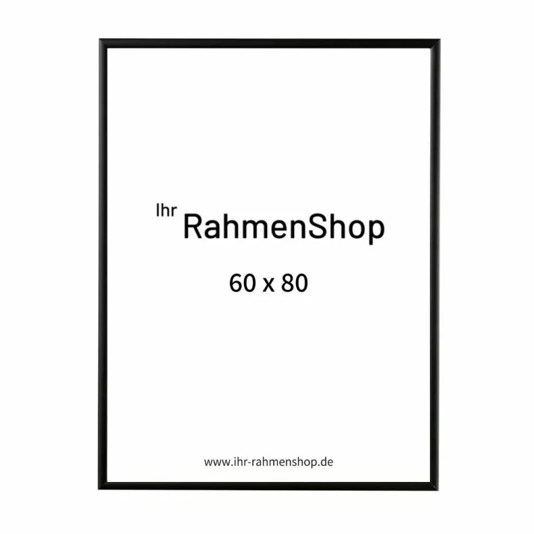 Sort aluramme, mat, smal, 60 x 80 cm, Type 672